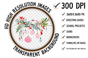 Watercolor Christmas Clipart, an Illustration by Craft Nest (Thumbnail 2 of 6)