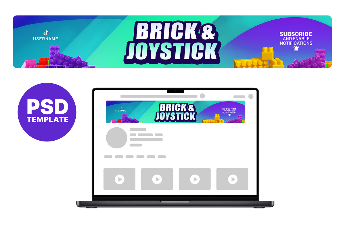 Lego Gaming YouTube banner, a Social Media Template by Vaughn Studios (Photo 1 of 5)