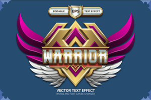 Warrior Badge With Text Effect