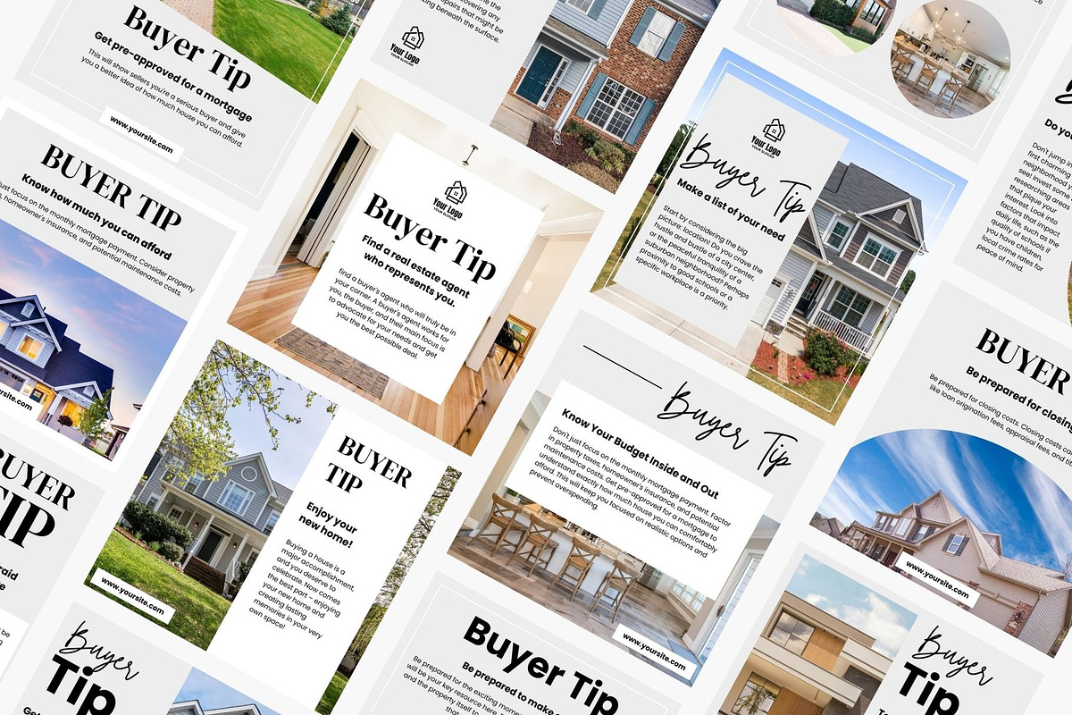 12 Real Estate Buyer Tips Canva, a Social Media Template by TemplatePlus.net (Photo 4 of 7)
