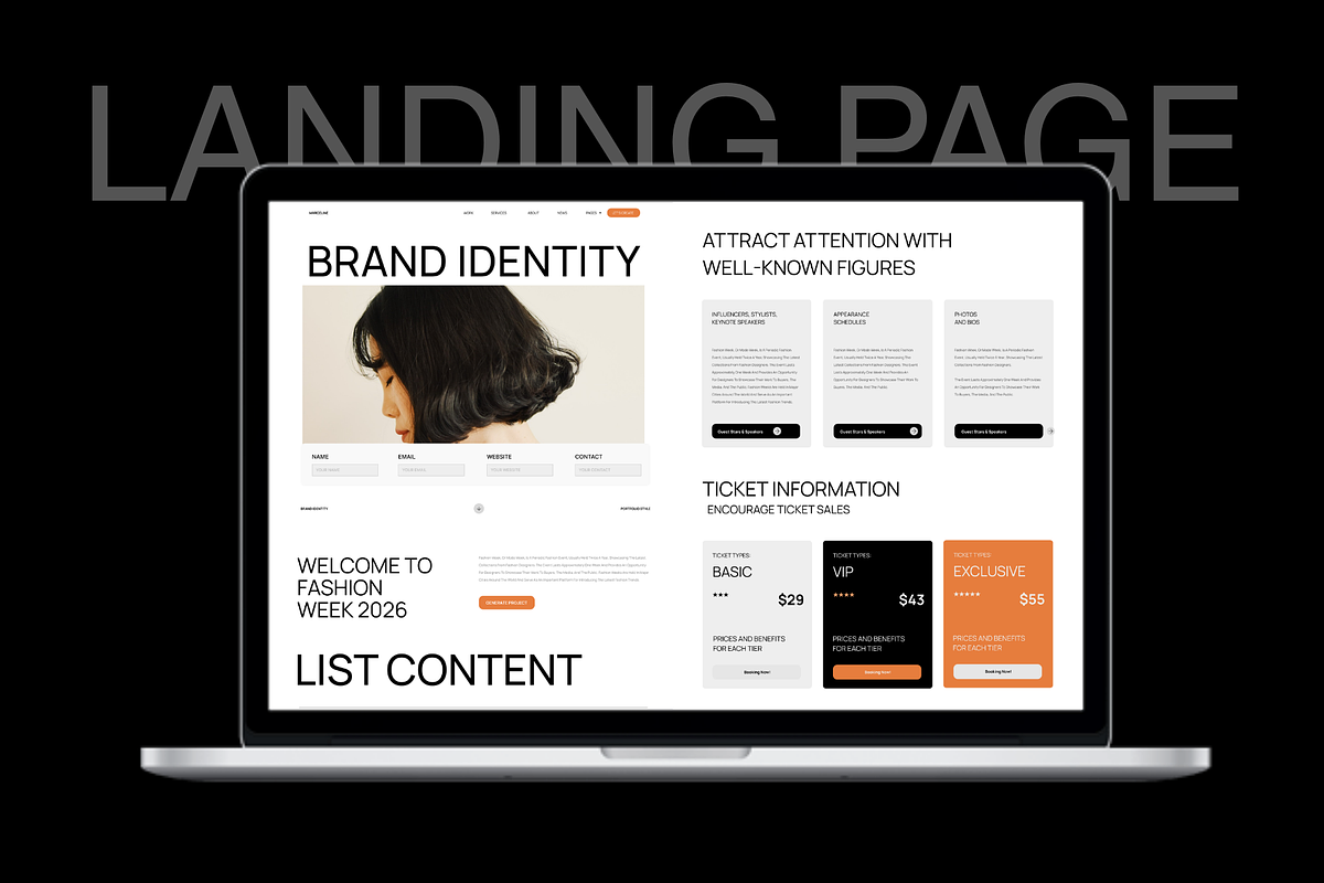 Brand Identity Landing Pages, a Landing Page Template by Creatorism (Photo 2 of 5)