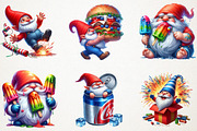 4th Of July Cute Funny Gnome Clipart, a Seasonal Illustration by RobertsArt (Thumbnail 4 of 7)