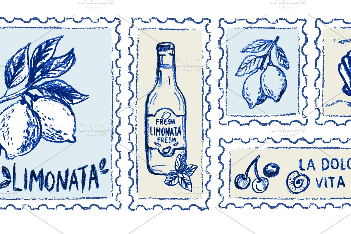 Amalfi lemon postage stamp, a Food Illustration by Zimages (Photo 2 of 3)