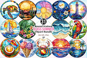 Round Stained Glass Summer, an Illustration by Canvas Craft (Thumbnail 1 of 5)