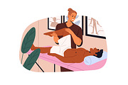 Masseurs do massage, SPA center set, a Healthcare Illustration by PaperTrident (Thumbnail 6 of 7)