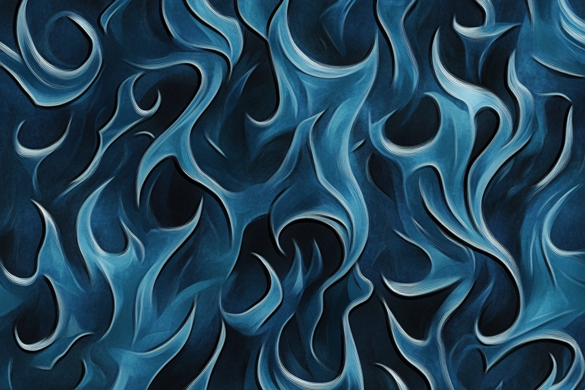 Blue Flame Leather | Fiery Blue, a Pattern Graphic by Printable Treasure (Photo 3 of 7)