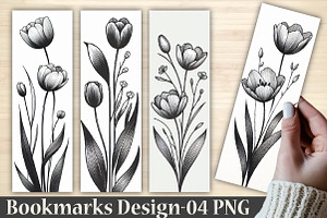 Tulip Flower SVG Bookmark Design, an Illustration by Rose Art