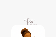 11 Black Girl Clipart, a Decorative Illustration by Pati Charm Studio (Thumbnail 6 of 8)