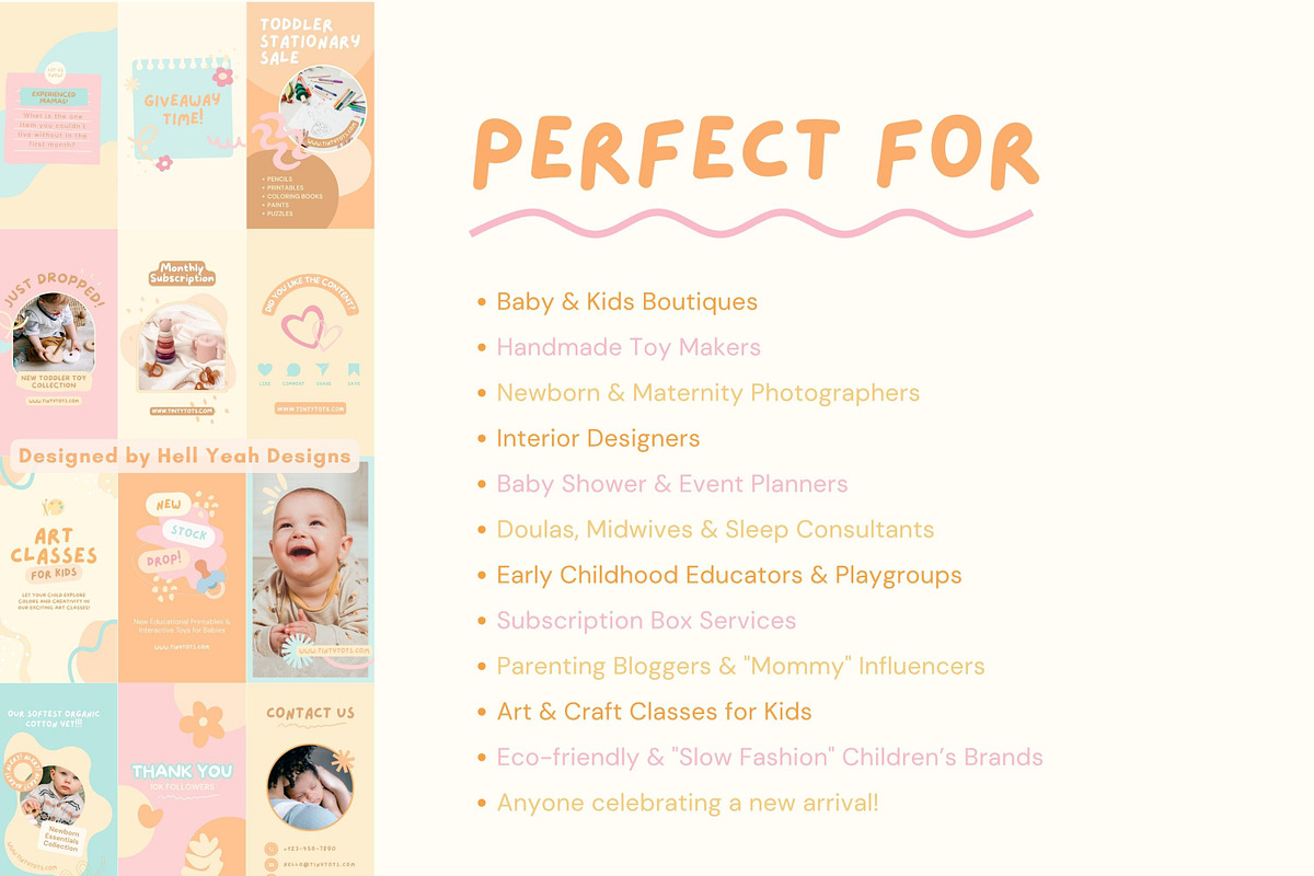 Baby Theme Instagram Story Templates, a Social Media Template by Hell Yeah Designs (Photo 4 of 10)
