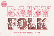 Daisyfolk - Floral Decorative Font, a Serif Font by AnningArts (Thumbnail 1 of 7)