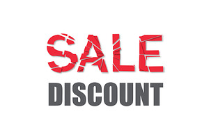Broken Text Sale Discount Graphic, an Object Illustration by piter.goskov
