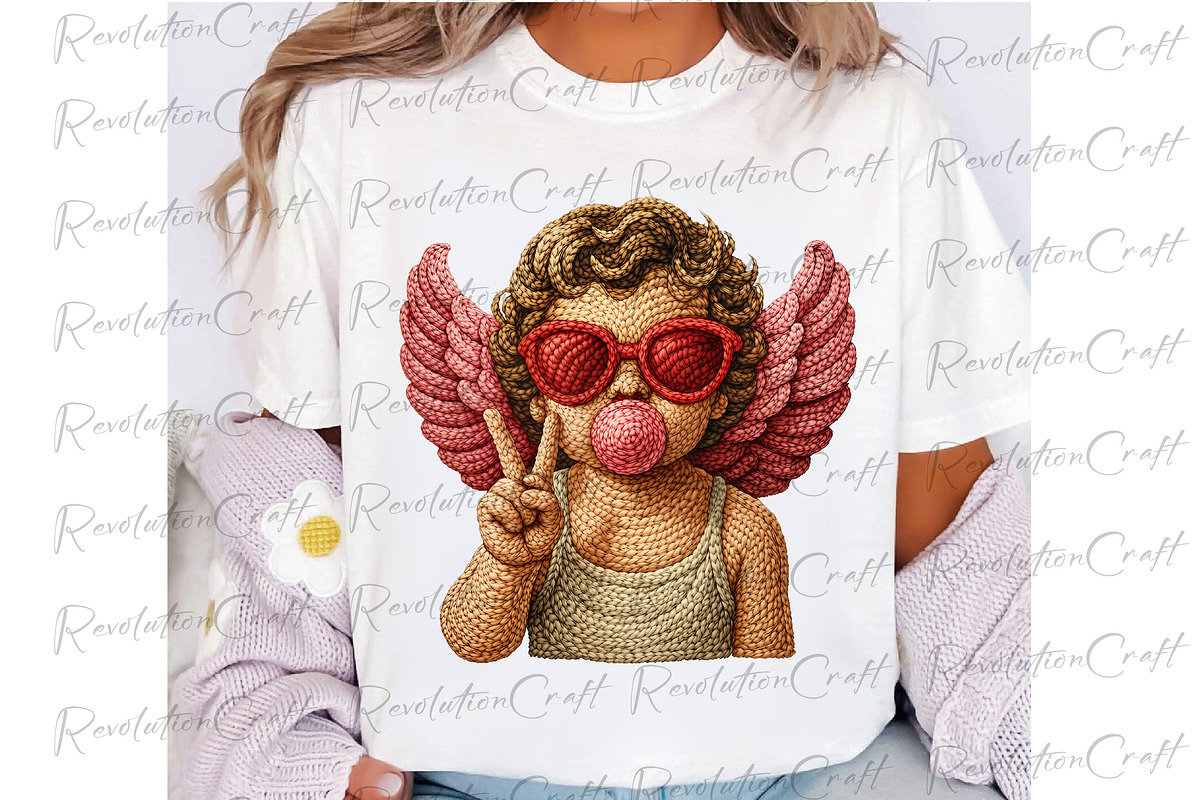 Crochet Valentine Cupid Blowing png, an Illustration by OK Design (Photo 1 of 4)