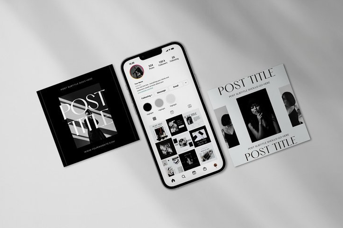 Monochrome Modern Social Templates, a Templates & Theme by Amado Brand Design Studio (Photo 3 of 6)
