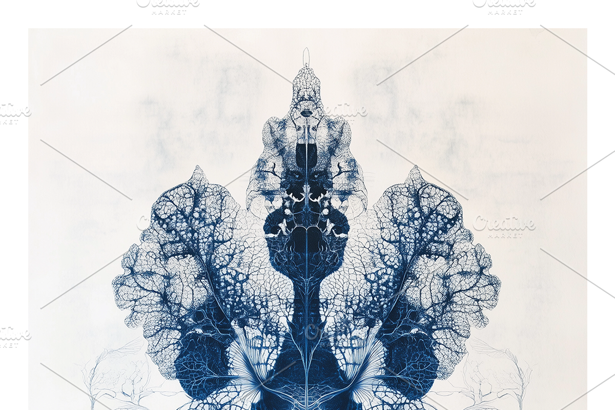 Role Co. Cyanotype Leaf in Symmetry, a Texture Illustration by milatovar (Photo 20 of 21)