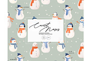 Christmas snowman pattern winter fun, a Pattern Graphic by Milatoo (Thumbnail 1 of 4)