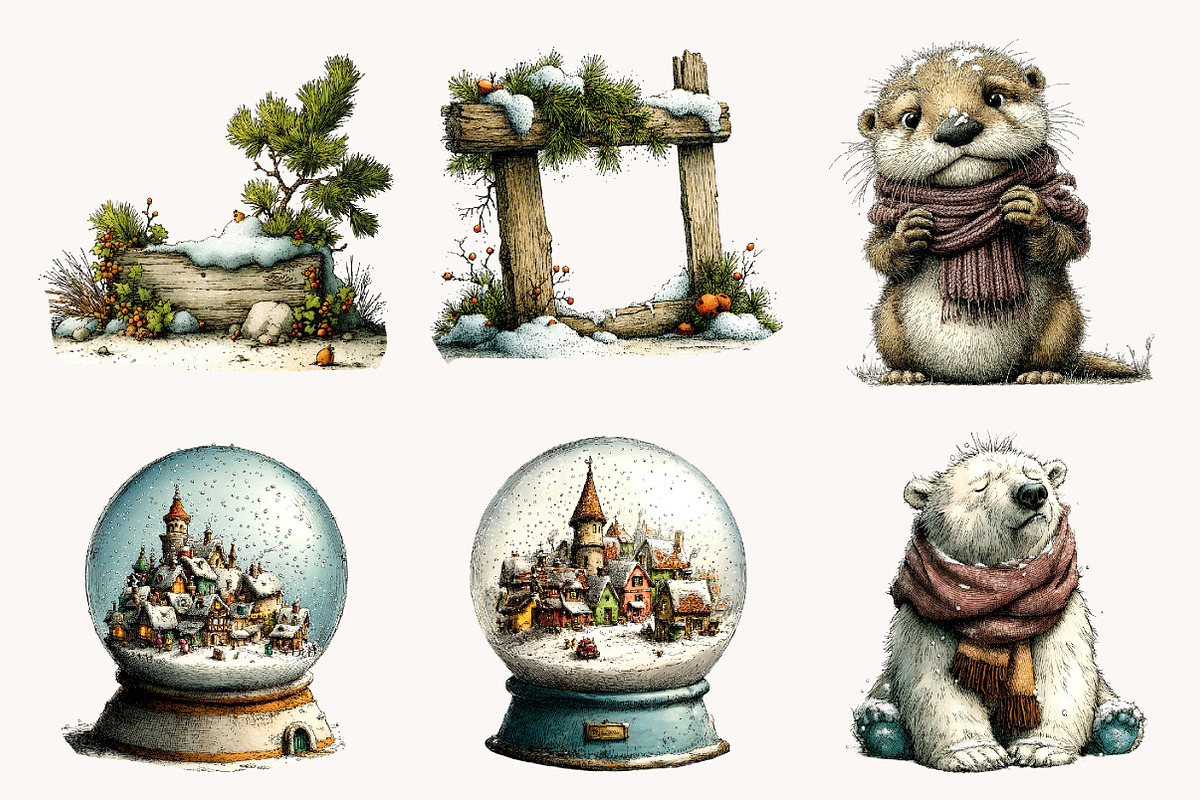 North Pole Clipart Bundle, a Seasonal Illustration by Designworld (Photo 3 of 11)