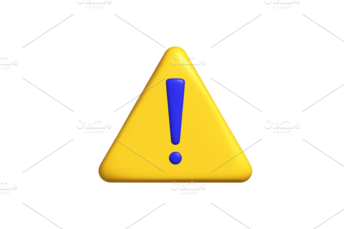 Shows a yellow warning triangle with, an Object Illustration by Woters little shop
