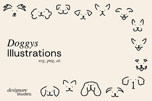 Doggys Hand Drawn Illustrations