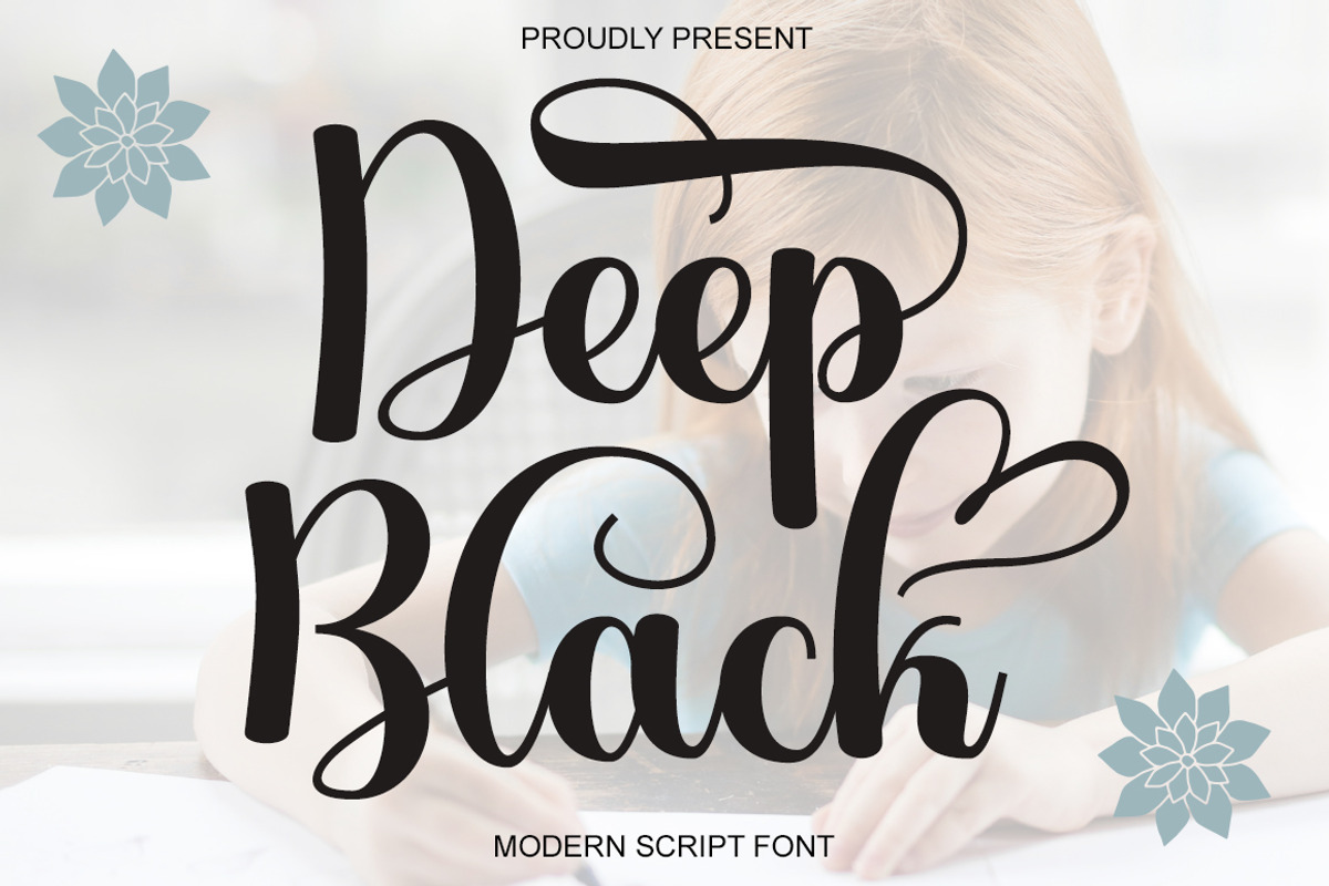 Deep Black, a Script Font by Ws Studio