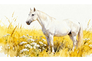 White horse standing in sunlit, an Animal Photo by tilialucida