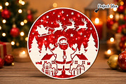 Santa Claus Christmas Round Sign SVG, an Object Graphic by OK Design (Thumbnail 1 of 3)
