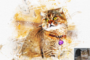 Pet Portrait Watercolor Art Generato, an Action Add-On by Studio Retouch (Thumbnail 4 of 12)