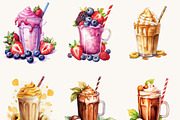 Watercolor Thick Shakes Clipart, a Food Illustration by BusyDaydesign (Thumbnail 3 of 9)