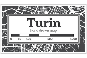 Turin Italy City Map