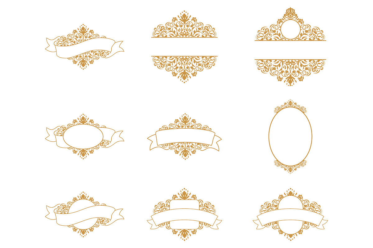 30 Damask  pattern frames 02, an Illustration by Bloom21Art (Photo 4 of 7)