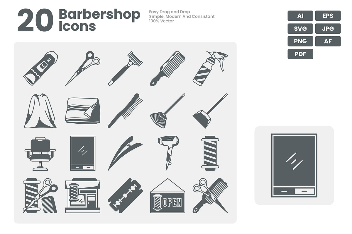 Professional Barbersho Icons, a Solid Icon by erifqizeicon (Photo 2 of 4)