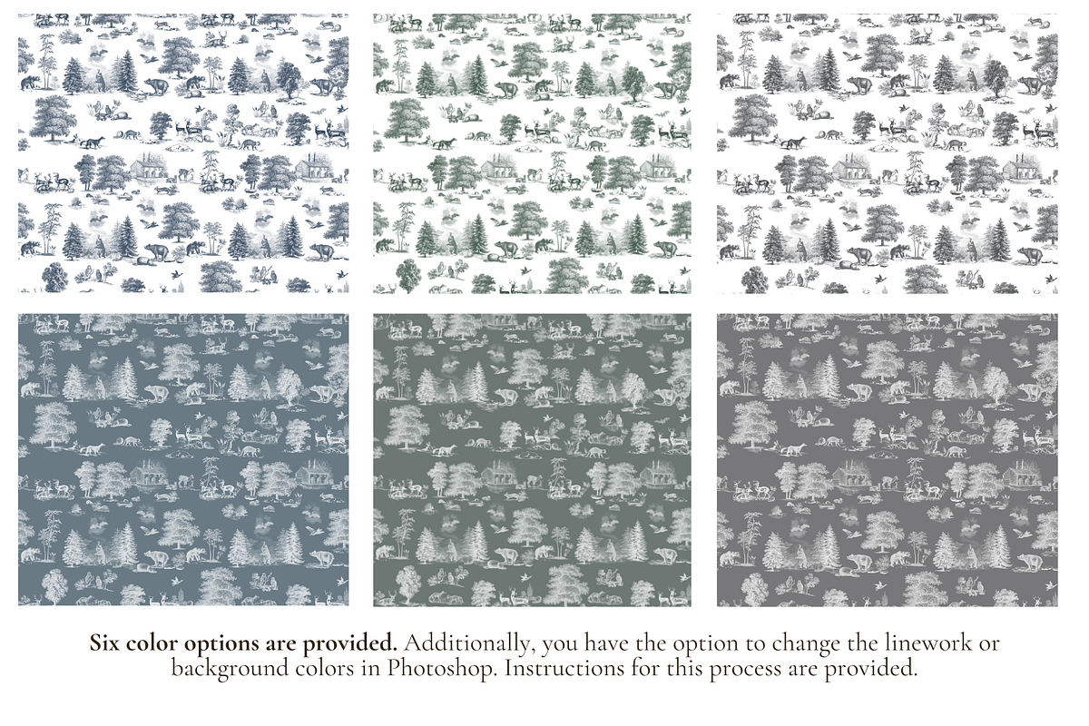 Woodland Toile de Jouy Pattern, a Pattern Graphic by Hughes Studio (Photo 2 of 7)