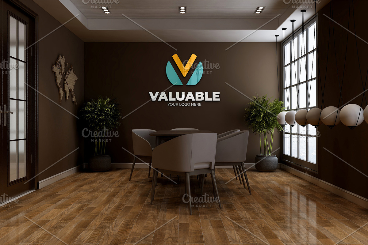 Cafe & Office Scene Wall Logo Mockup, an Advertising Mockup by Ayy (Photo 17 of 18)