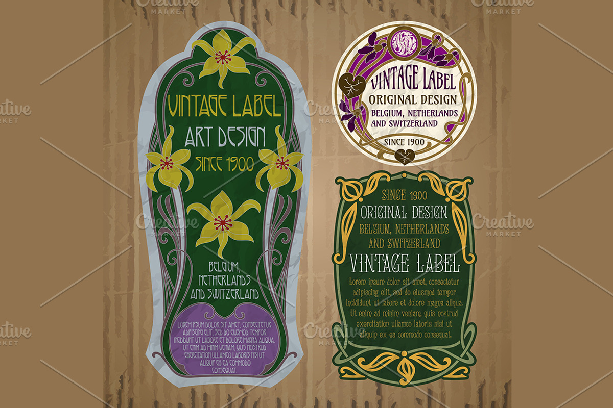 Label Art Nouveau - sets, a Decorative Illustration by Stanislav Kharchevskyi (Photo 2 of 8)