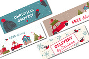 Christmas delivery banners, an Illustration by Olga Bonitas (Thumbnail 2 of 5)
