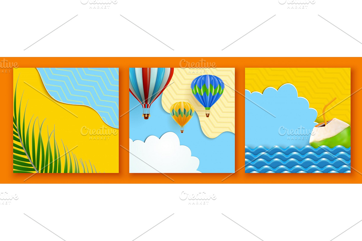 Paper Cut Summer Fun Templates, a Social Media Template by TotallypicRF