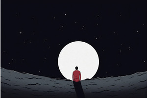 Illustration of a lonely lost person, a Person Illustration by Beautiful things