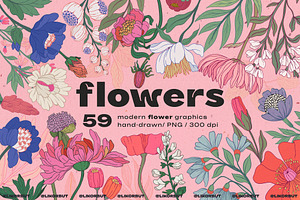 Modern Botanical Floral Illustration, a Decorative Illustration by likorbut