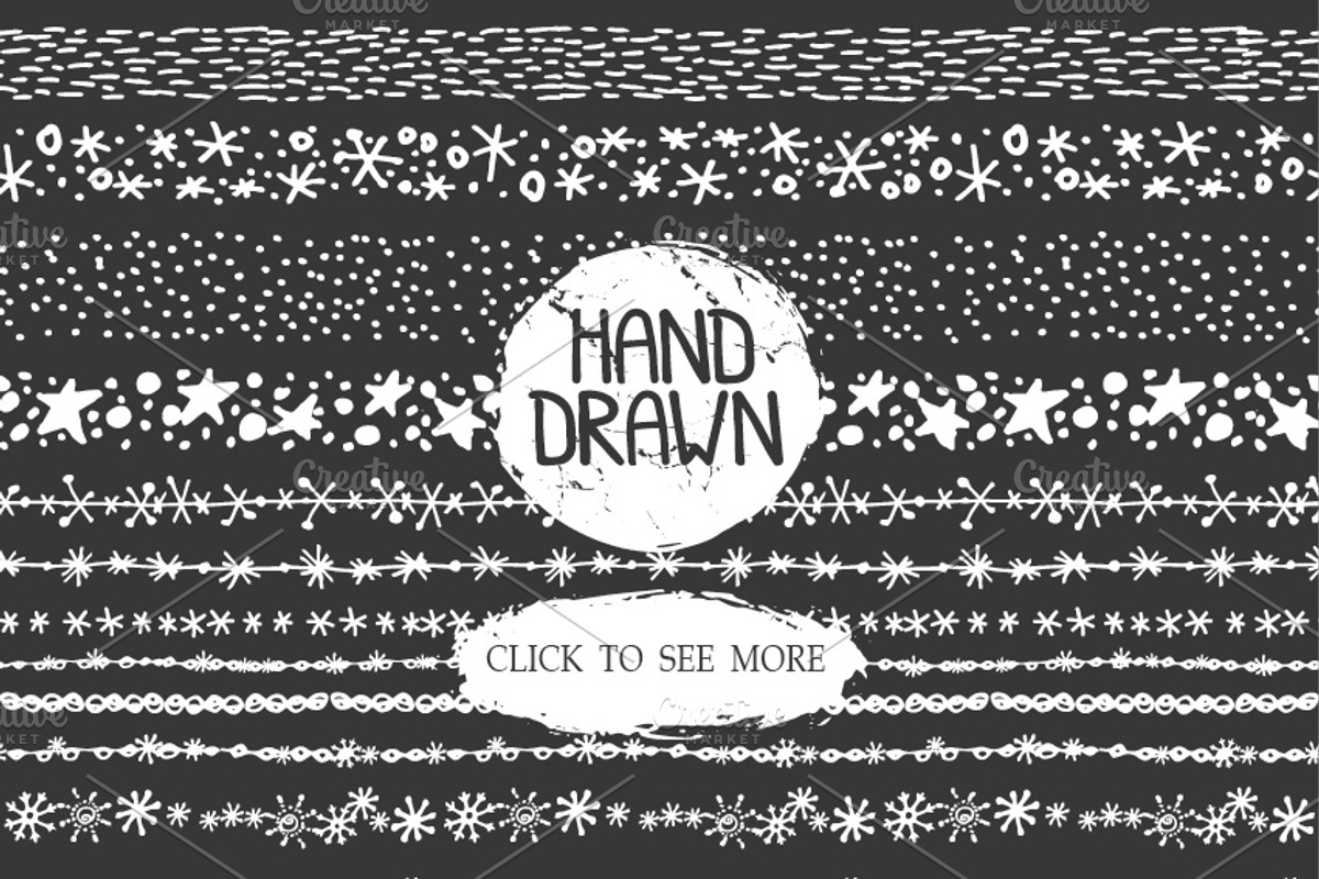 Hand drawn snow borders,brushes, a Brush Add-On by Tatianakost49 (Photo 4 of 5)