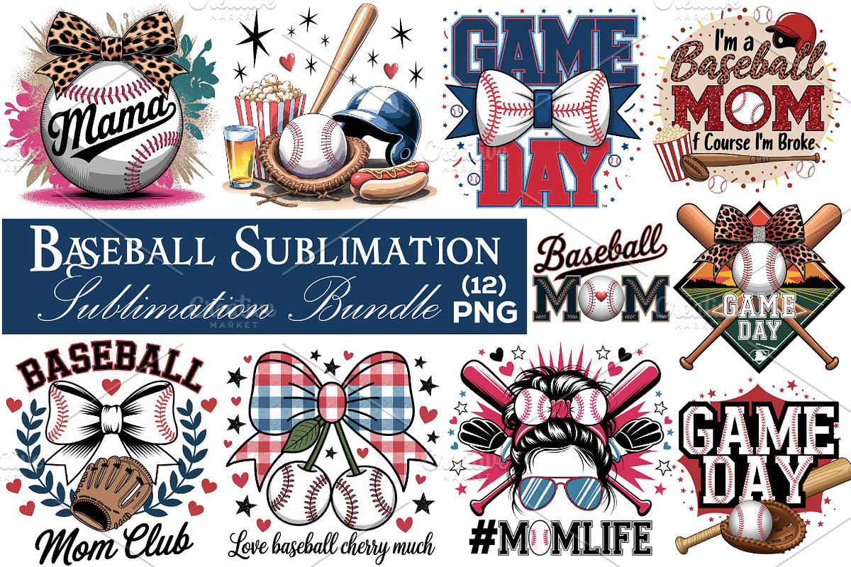 Baseball Sublimation Quotes Bundle, an Illustration by CreationArt