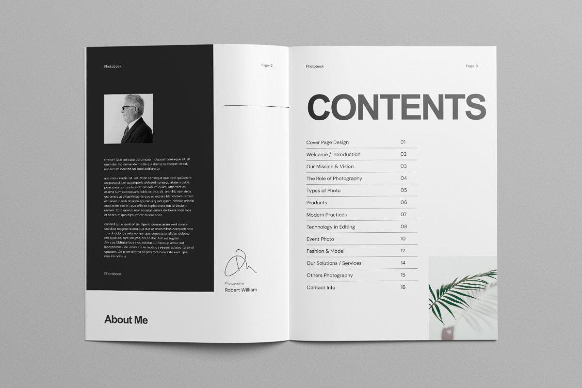 Photo Book Layout | Canva, a Brochure Template by Pixelpick (Photo 2 of 9)