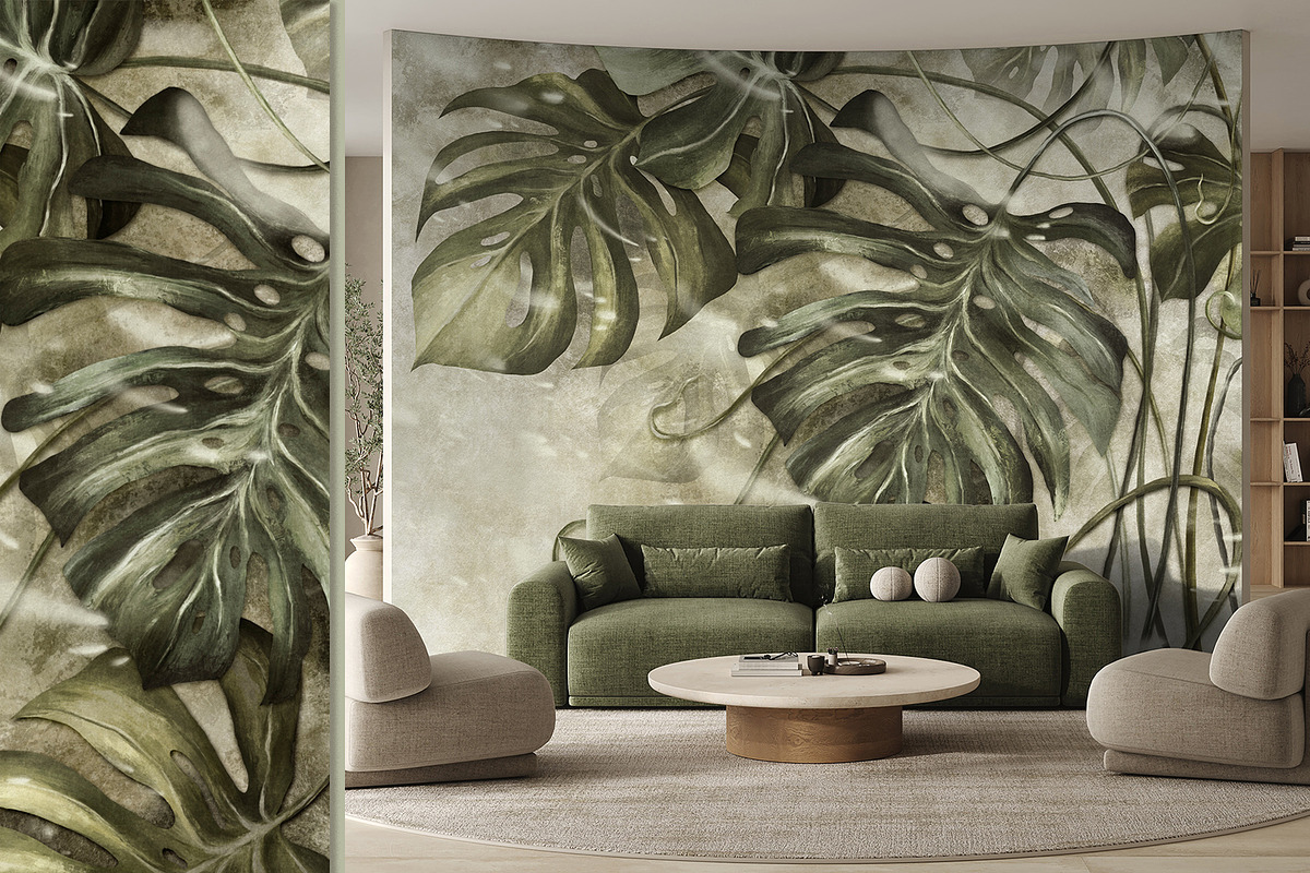 Wallpaper Tropical Monstera Leaves, a Wallpaper Graphic by apollinariia_shop (Photo 1 of 11)