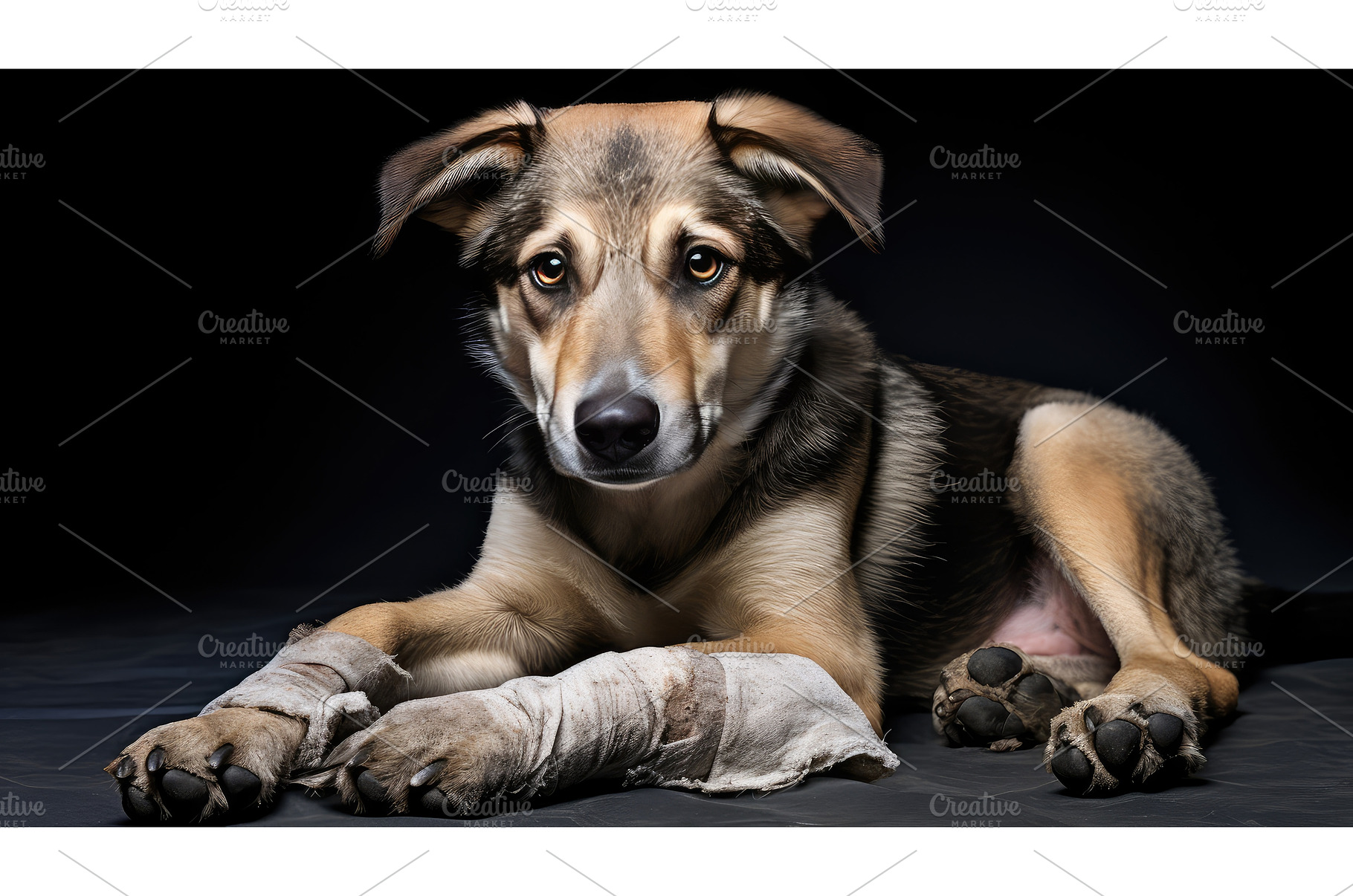 paw dog bandage ai generated, an Animal Photo by pikepicture