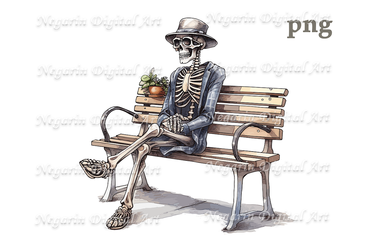 Watercolor Skeloten Guy Clipart, an Object Graphic by Negarin Digital Art (Photo 2 of 11)