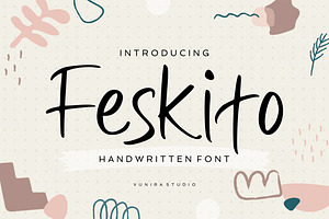Feskito - Handwritten Font, a Handwritten Font by VUNIRA