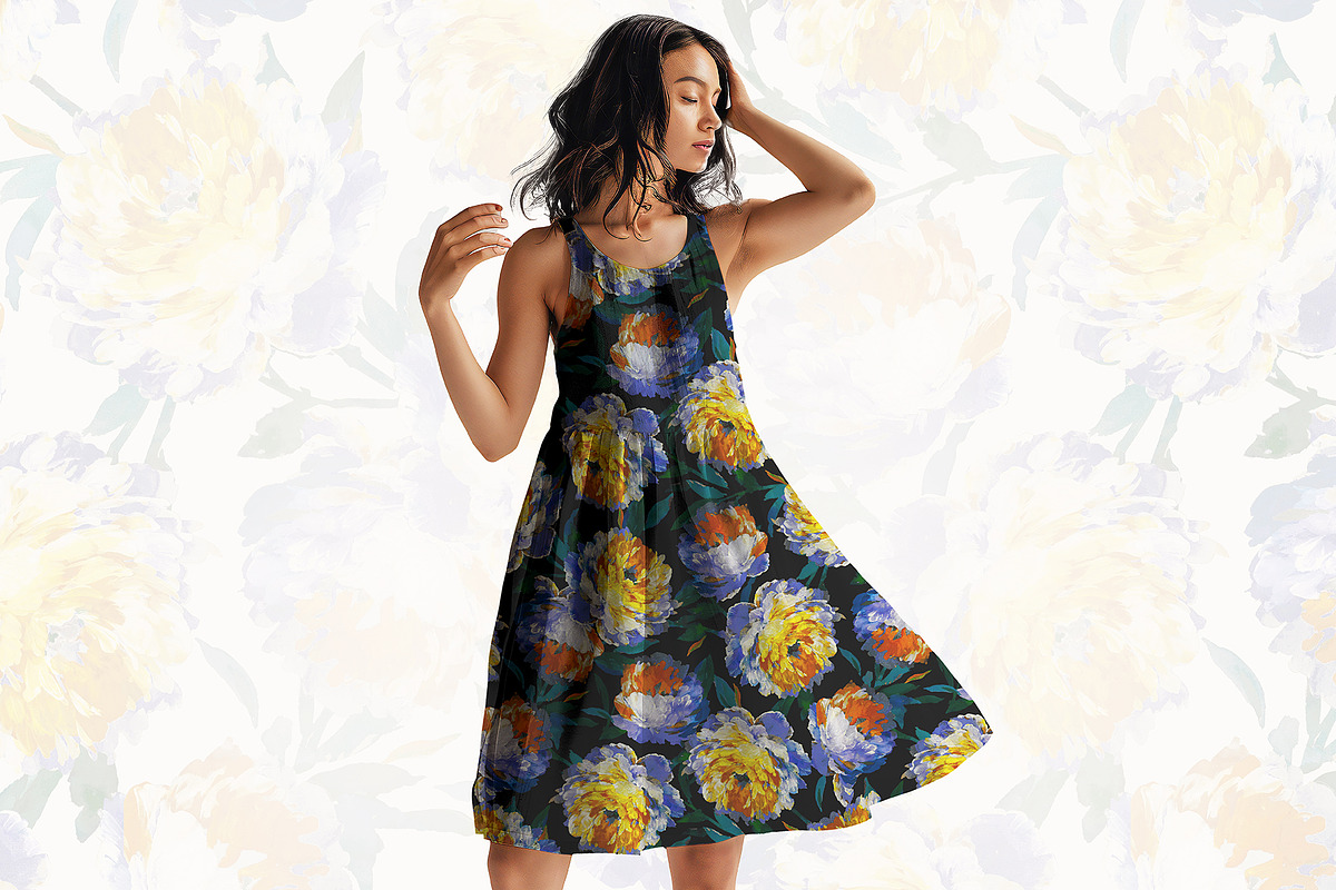 Watercolor Colorful Rose Pattern, a Pattern Graphic by StudioGlouna (Photo 4 of 5)