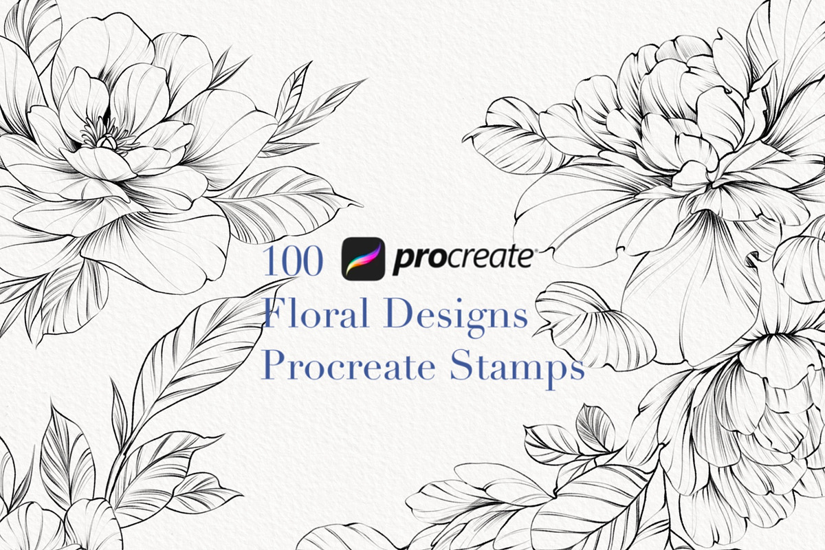 Procreate flower stamp, peony brush, a Brush Add-On by AnnaPolitmerskaja (Photo 1 of 5)