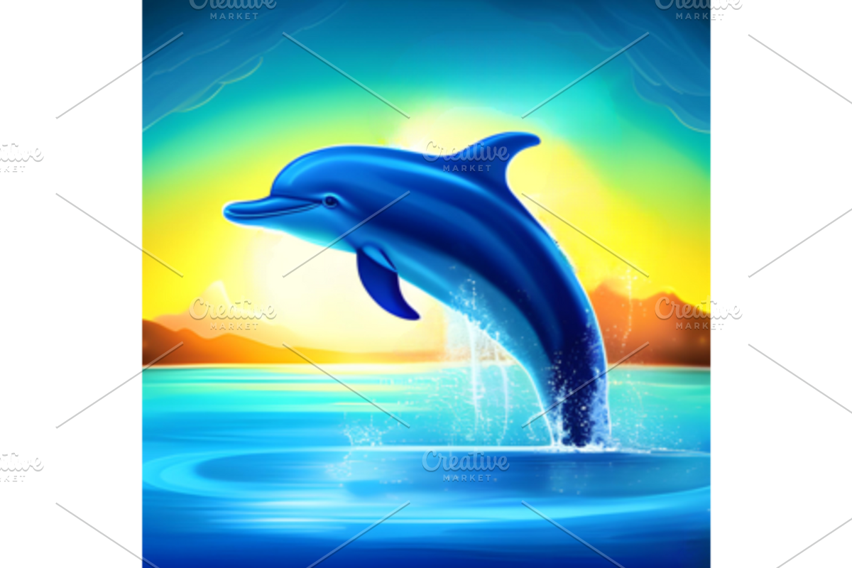 Template, Dolphin, Oceanlife, a Poster Template by Boho Pixel Dust (Photo 1 of 9)