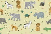 Cute Safari Animals Clipart, an Animal Illustration by GooseFrol (Thumbnail 3 of 14)