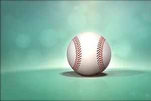 Baseball With Green Background