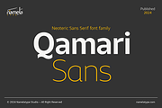 Qamari - Sans Serif Font Family, a Sans Serif Font by Namela Studio (Thumbnail 1 of 8)